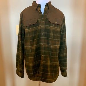 Fjallraven Granit Shirt Mens Large Dark Olive & Green Wool